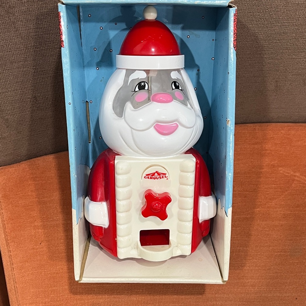 Vintage Santa Gumball Vending Machine/ Carousel for Candy, nuts/ Christmas